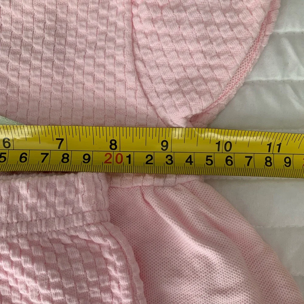 Vintage 90s Pants Set Girls 6-9M Pink 2 PC Skirted Bodysuit Outfit Textured Rose